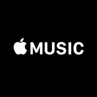 apple music logo on a black background